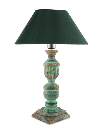 Rustic Algae French Trophy Carved Table lamp with Cone Shade