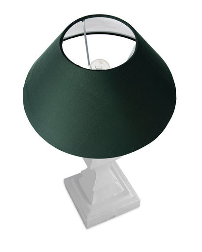 Classic Cube Cut White Table Lamp with Cone Shade