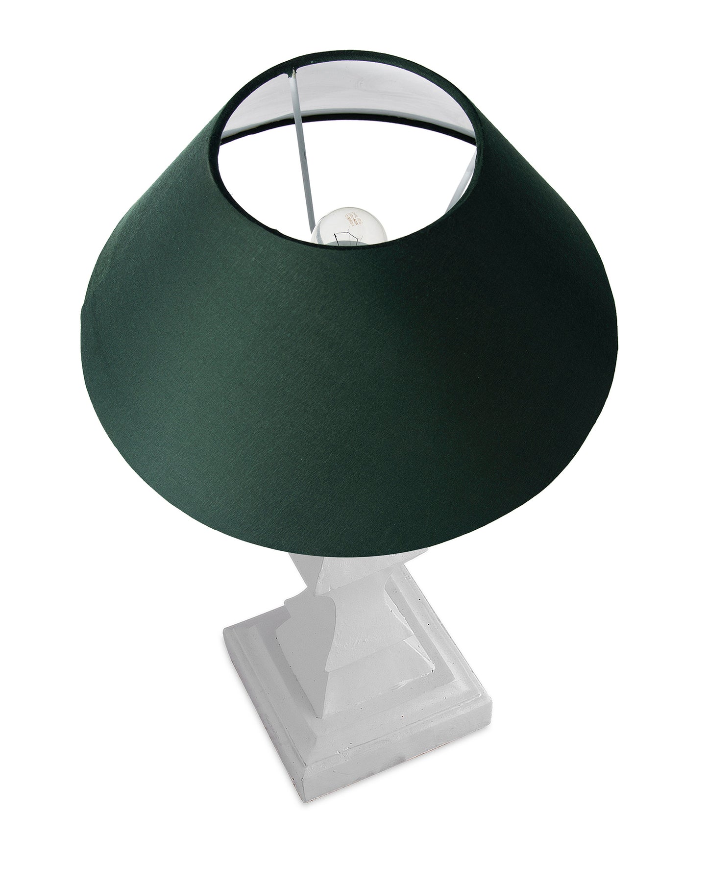Classic Cube Cut White Table Lamp with Cone Shade