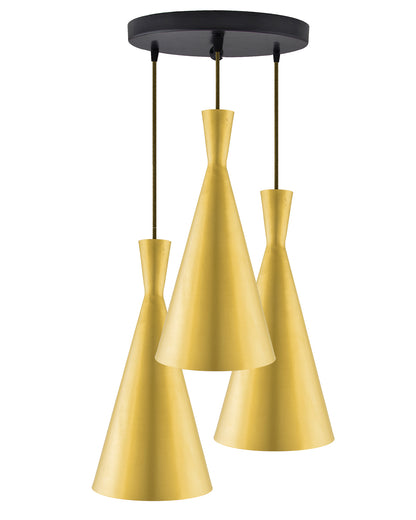 3-Lights Round Cluster Chandelier Modern Inverted Cone Shaped hanging Light, E27 Holder, Decorative,URBAN Retro, Nordic Style
