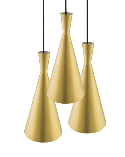 3-Lights Round Cluster Chandelier Modern Inverted Cone Shaped hanging Light, E27 Holder, Decorative,URBAN Retro, Nordic Style