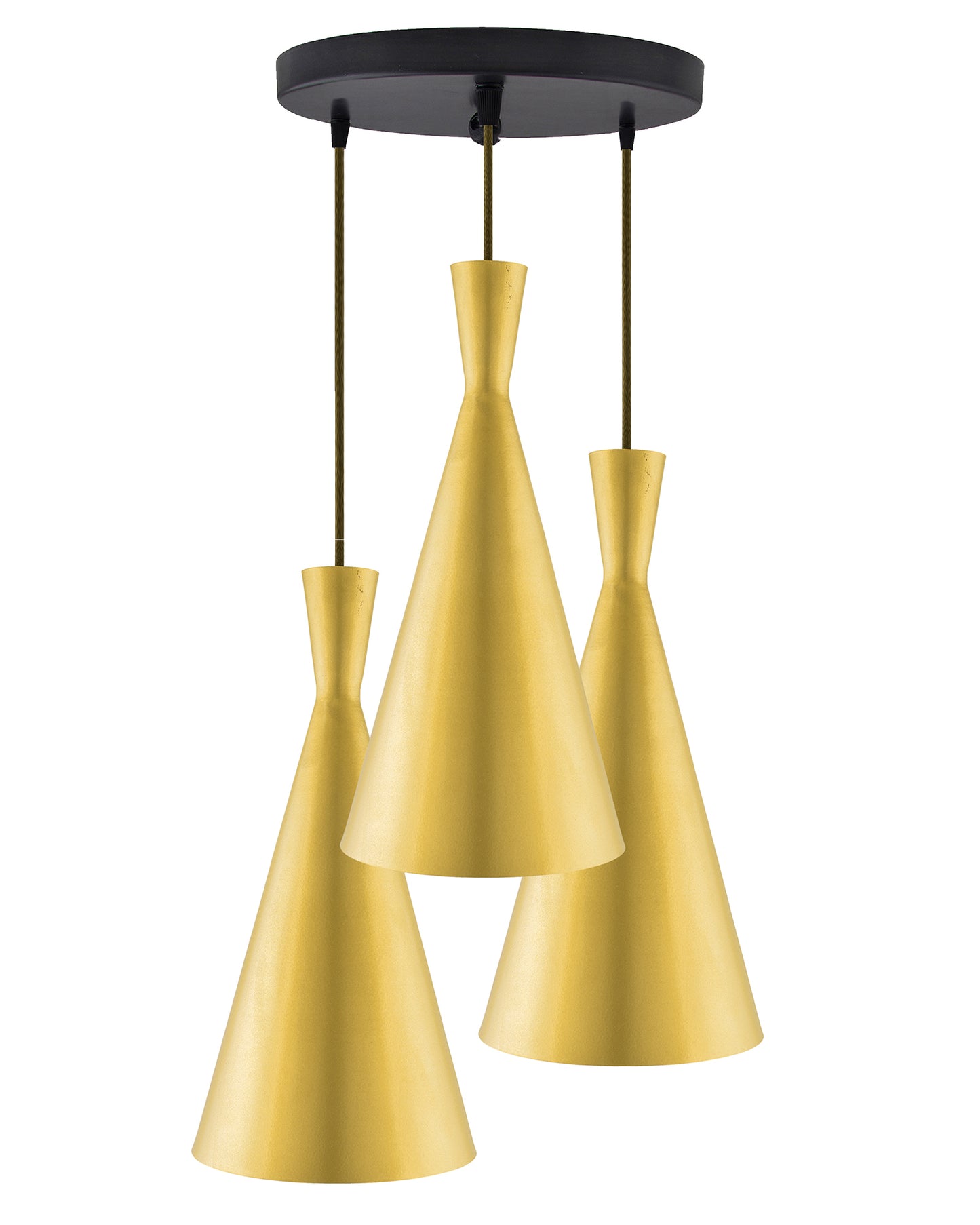 3-Lights Round Cluster Chandelier Modern Inverted Cone Shaped hanging Light, E27 Holder, Decorative,URBAN Retro, Nordic Style