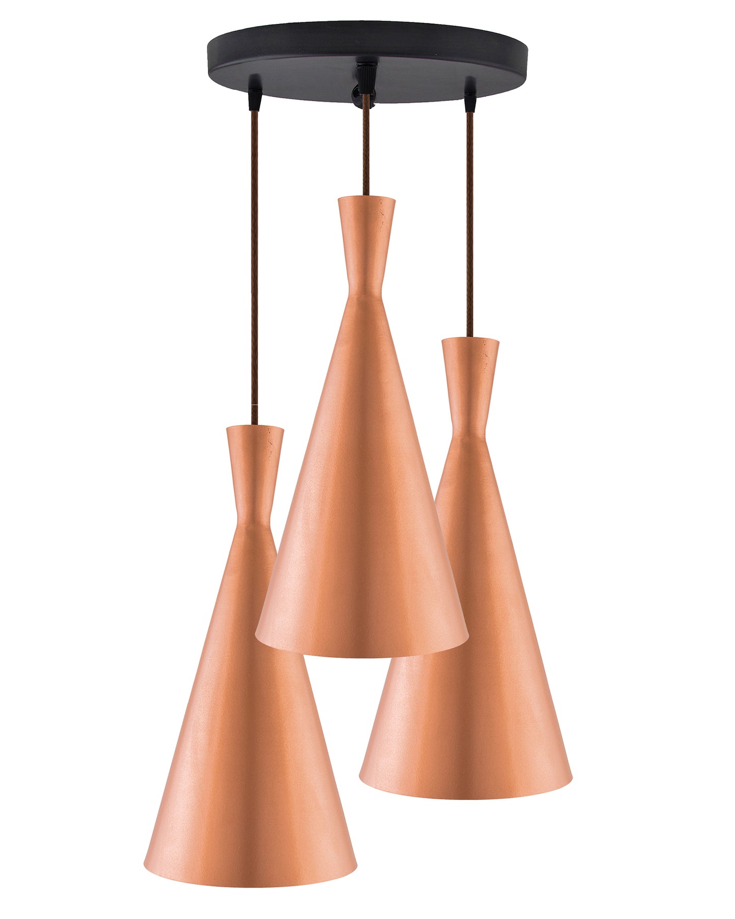 3-Lights Round Cluster Chandelier Modern Inverted Cone Shaped hanging Light, E27 Holder, Decorative,URBAN Retro, Nordic Style