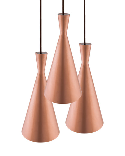 3-Lights Round Cluster Chandelier Modern Inverted Cone Shaped hanging Light, E27 Holder, Decorative,URBAN Retro, Nordic Style