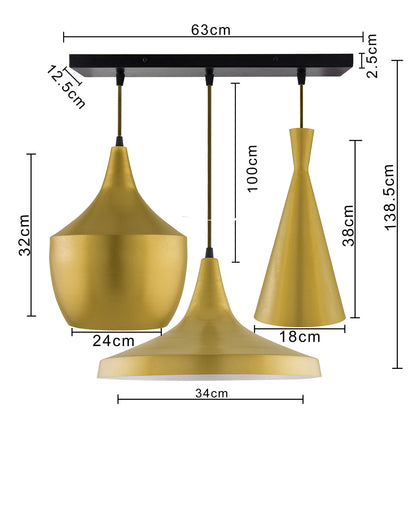 3-Lights Linear Cluster Chandelier Modern Tri-Nordic hanging Light, E27 Holder, Decorative,URBAN Retro, Nordic Style