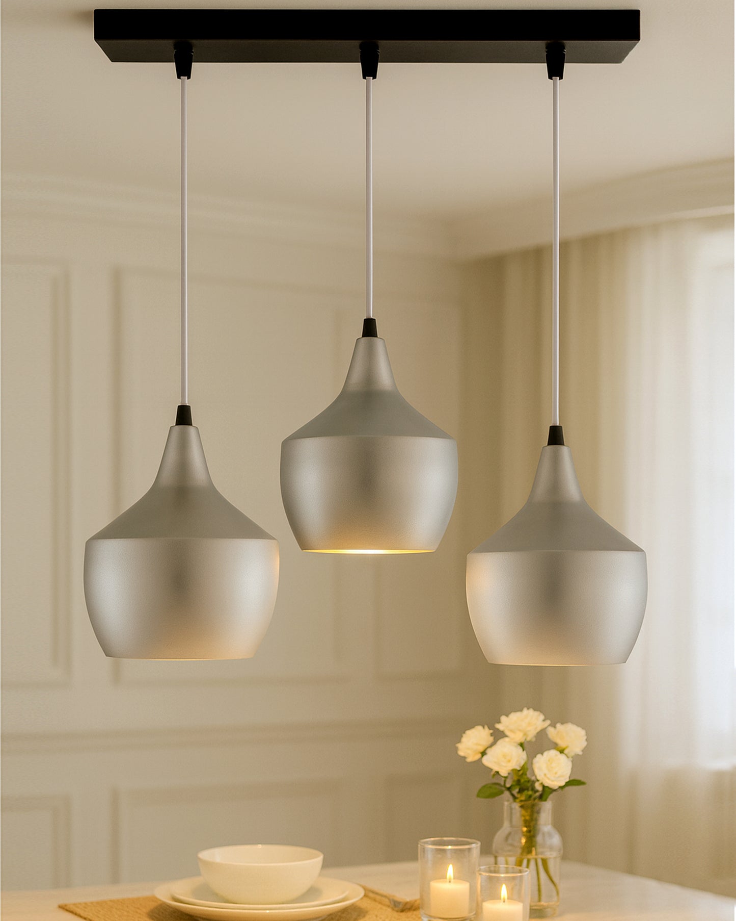 3-Lights Linear Cluster Chandelier Modern Pear hanging Light, E27 Holder, Decorative,URBAN Retro, Nordic Style