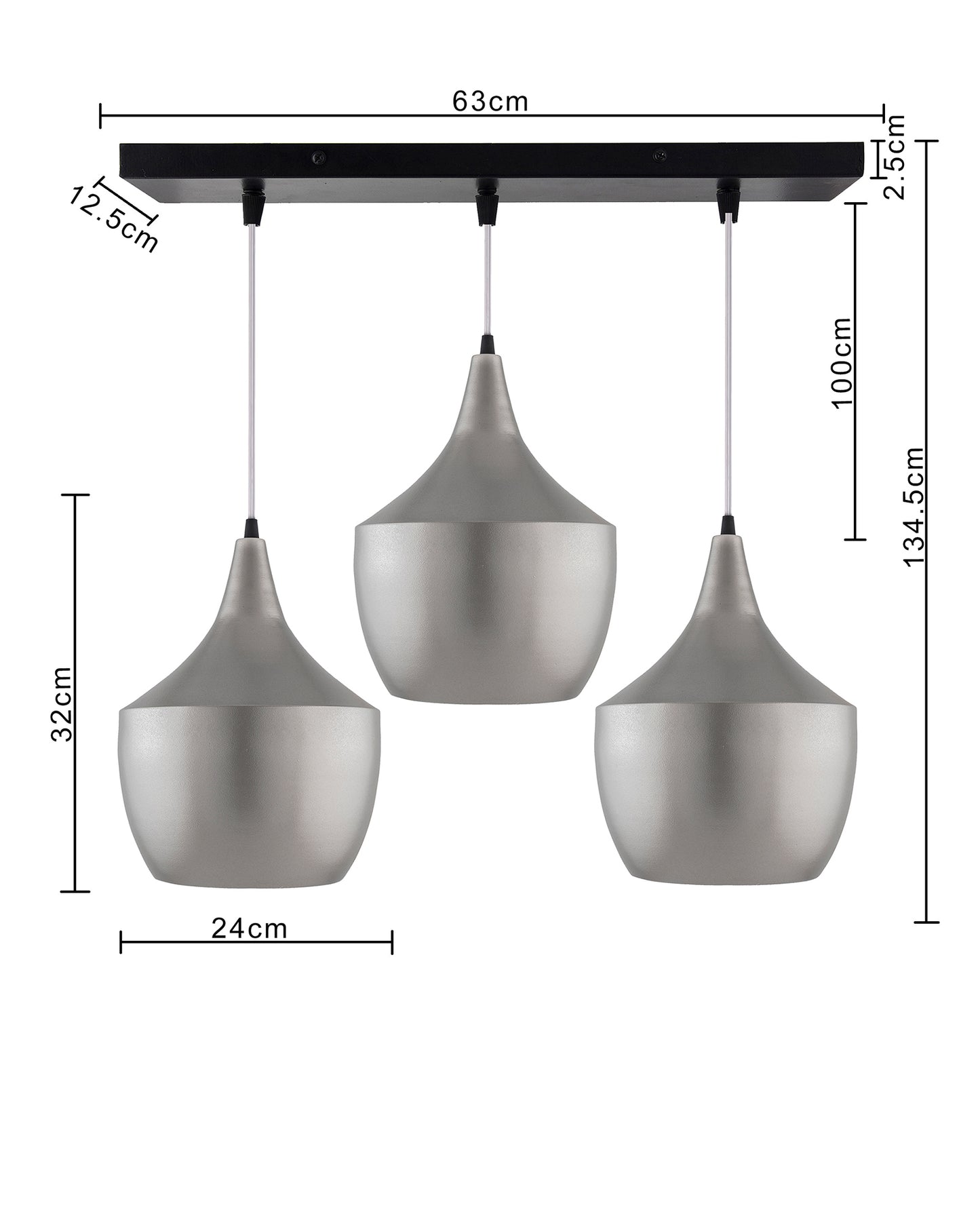 3-Lights Linear Cluster Chandelier Modern Pear hanging Light, E27 Holder, Decorative,URBAN Retro, Nordic Style