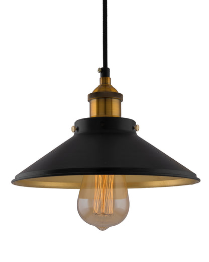 Single Black Cone Pendant with Holder, E27, Modern Nordic Hanging Ceiling Light