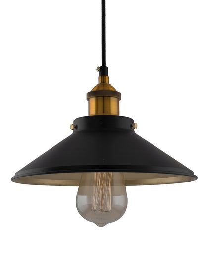 Single Black Cone Pendant with Holder, E27, Modern Nordic Hanging Ceiling Light