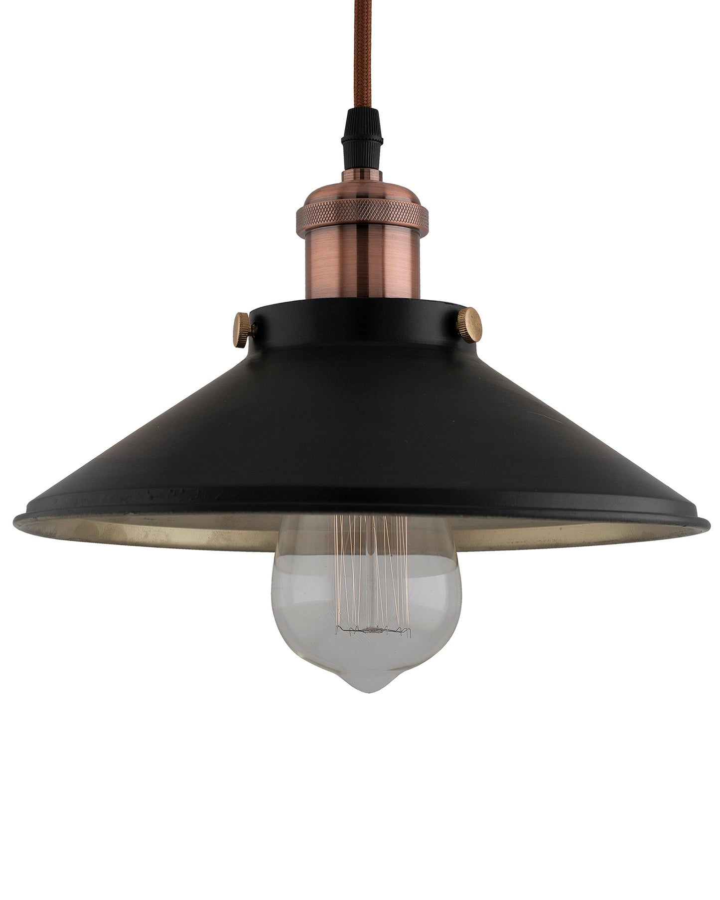 Single Black Cone Pendant with Holder, E27, Modern Nordic Hanging Ceiling Light