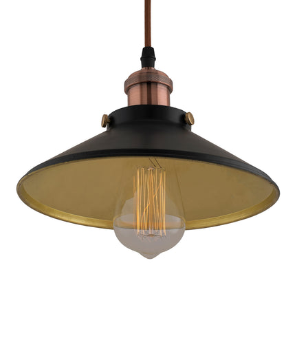 Single Black Cone Pendant with Holder, E27, Modern Nordic Hanging Ceiling Light