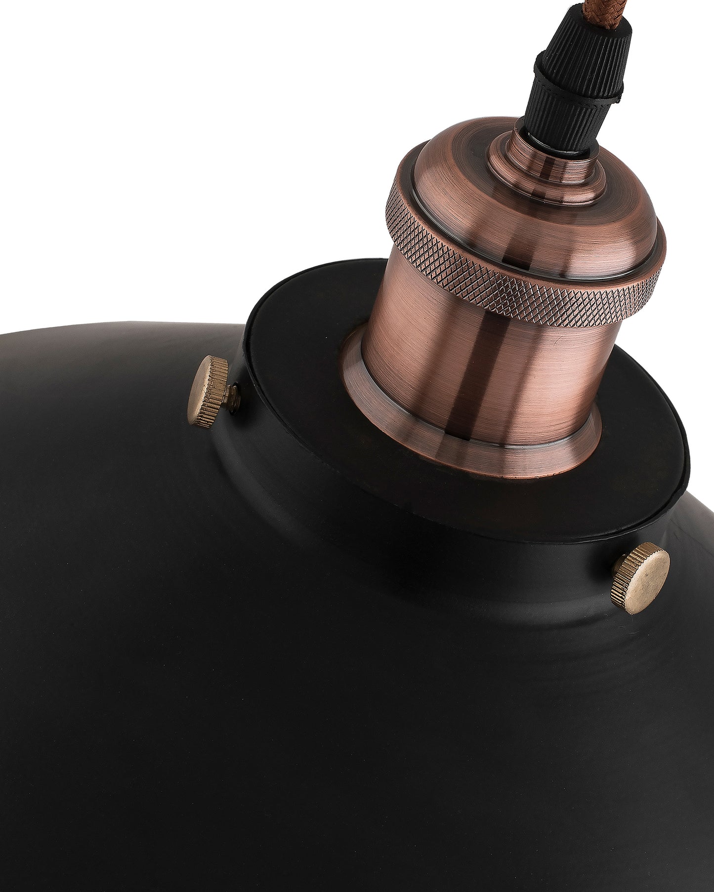 Single Black Cone Pendant with Holder, E27, Modern Nordic Hanging Ceiling Light