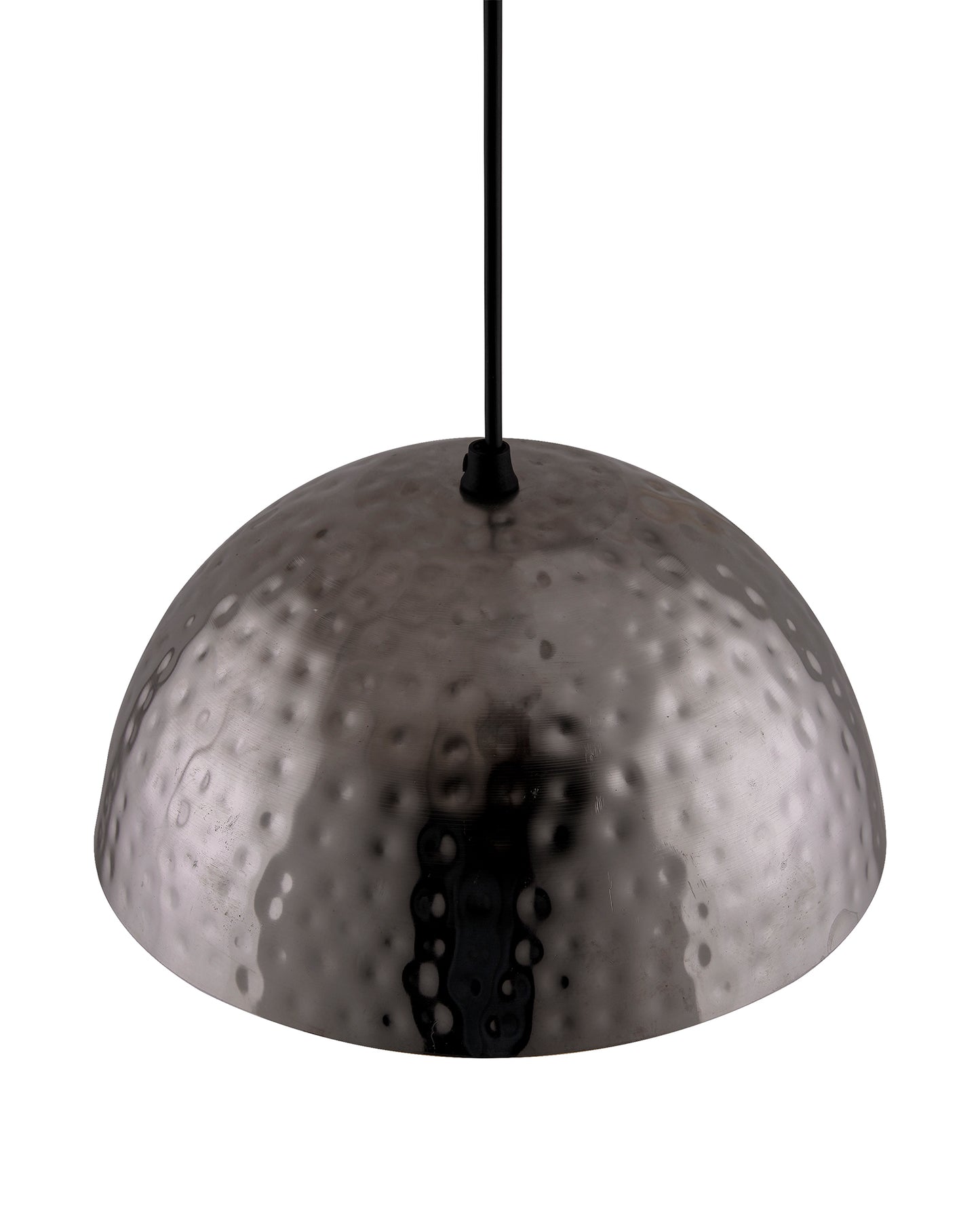 Antique Nickel Hammered Pendant, Hanging Lamp, 10"