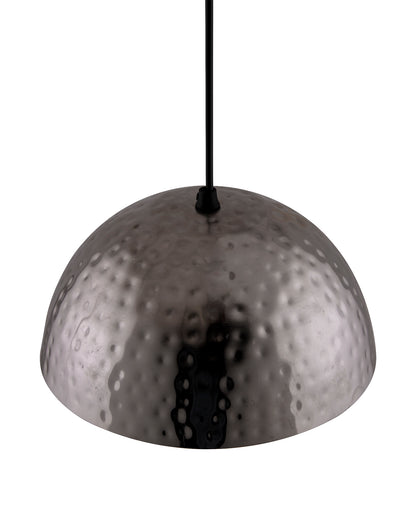 Antique Nickel Hammered Pendant, Hanging Lamp, 10"