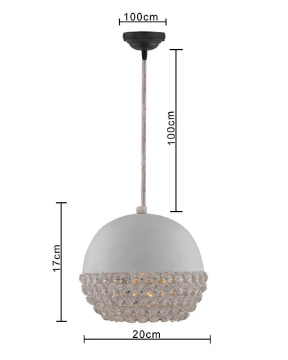 Matt White Crystal Hanging Globe Light, Ceiling Light, Nordic E27 Pendant