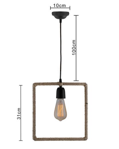 Modern Metal Pendant Lights Hemp Rope Decor Hanging Lamp E27 Loft Ceiling Light with filament bulb