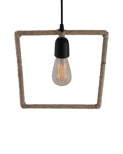 Modern Metal Pendant Lights Hemp Rope Decor Hanging Lamp E27 Loft Ceiling Light with filament bulb