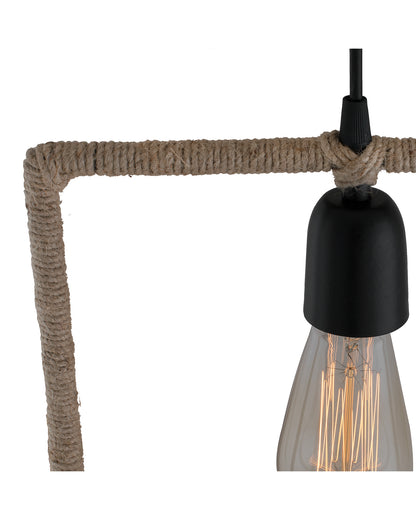 Modern Metal Pendant Lights Hemp Rope Decor Hanging Lamp E27 Loft Ceiling Light with filament bulb