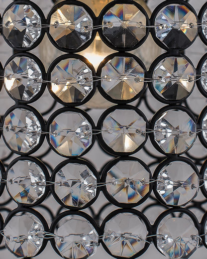 Matt Black Crystal Hanging Cylinder Light, Ceiling Light, Nordic E27 Pendant