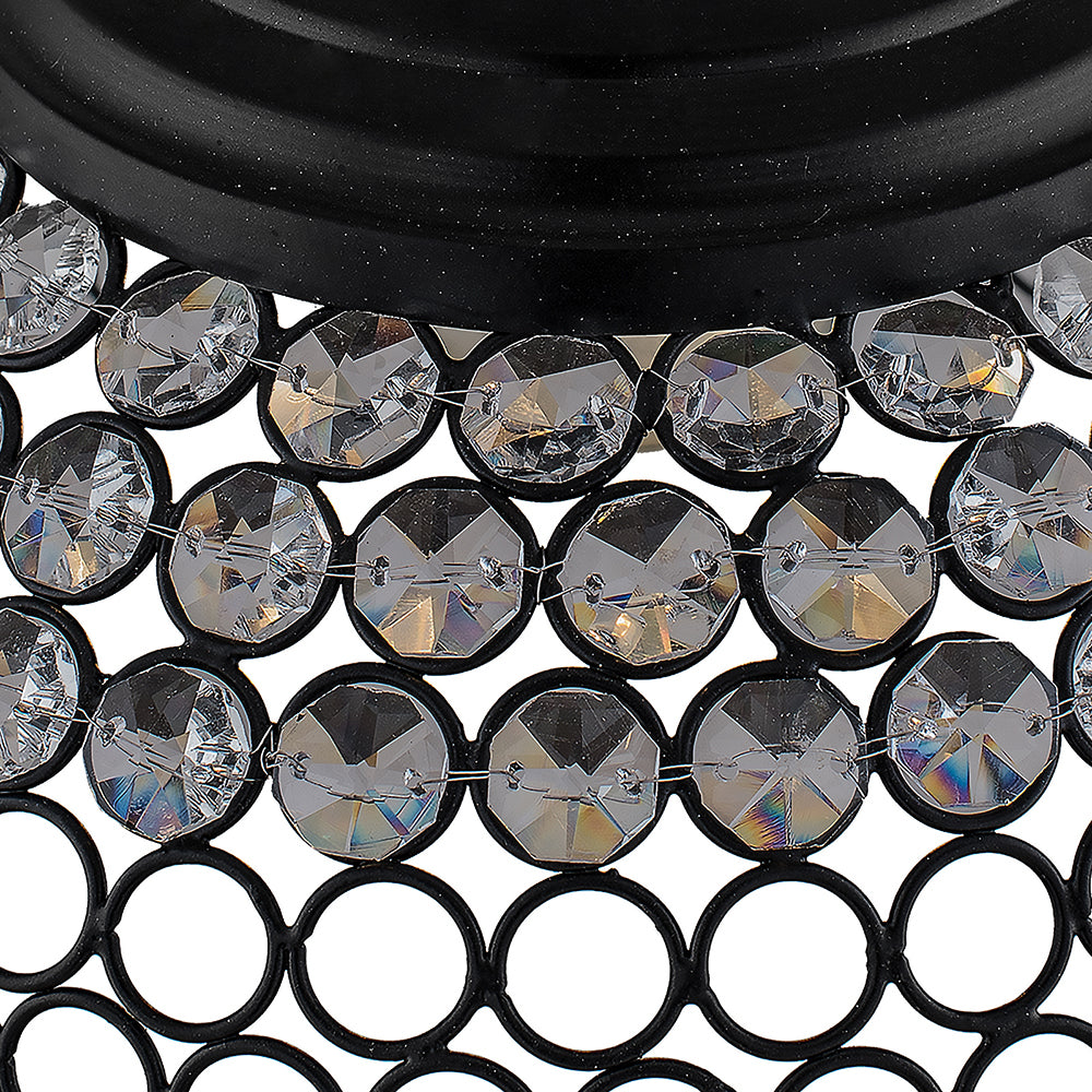 Matt Black Crystal Hanging Hemisphere Light, Ceiling Light, Nordic E27 Pendant