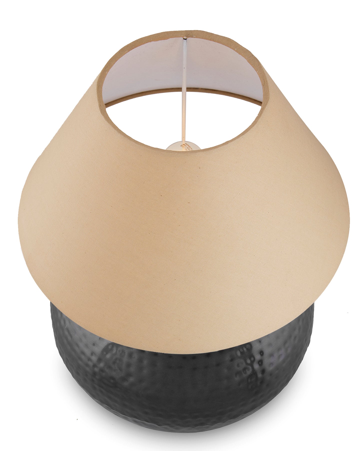 Matt Black Hammered Pitcher Table Lamp with Cone Shade