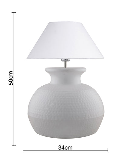 Matt Black Hammered Pitcher Table Lamp with Cone Shade