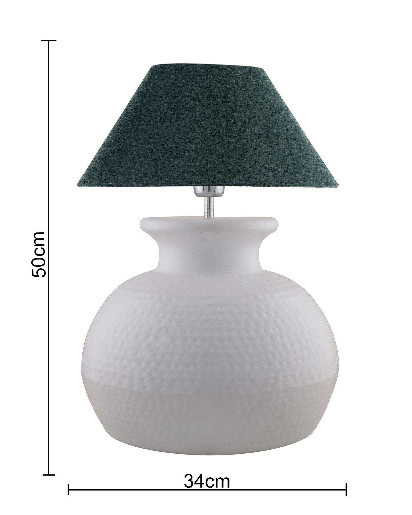Matt Black Hammered Pitcher Table Lamp with Cone Shade