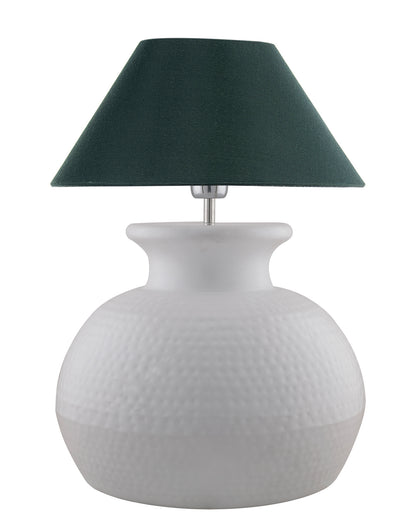 Matt Black Hammered Pitcher Table Lamp with Cone Shade