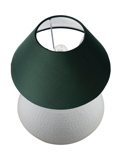 Matt Black Hammered Pitcher Table Lamp with Cone Shade