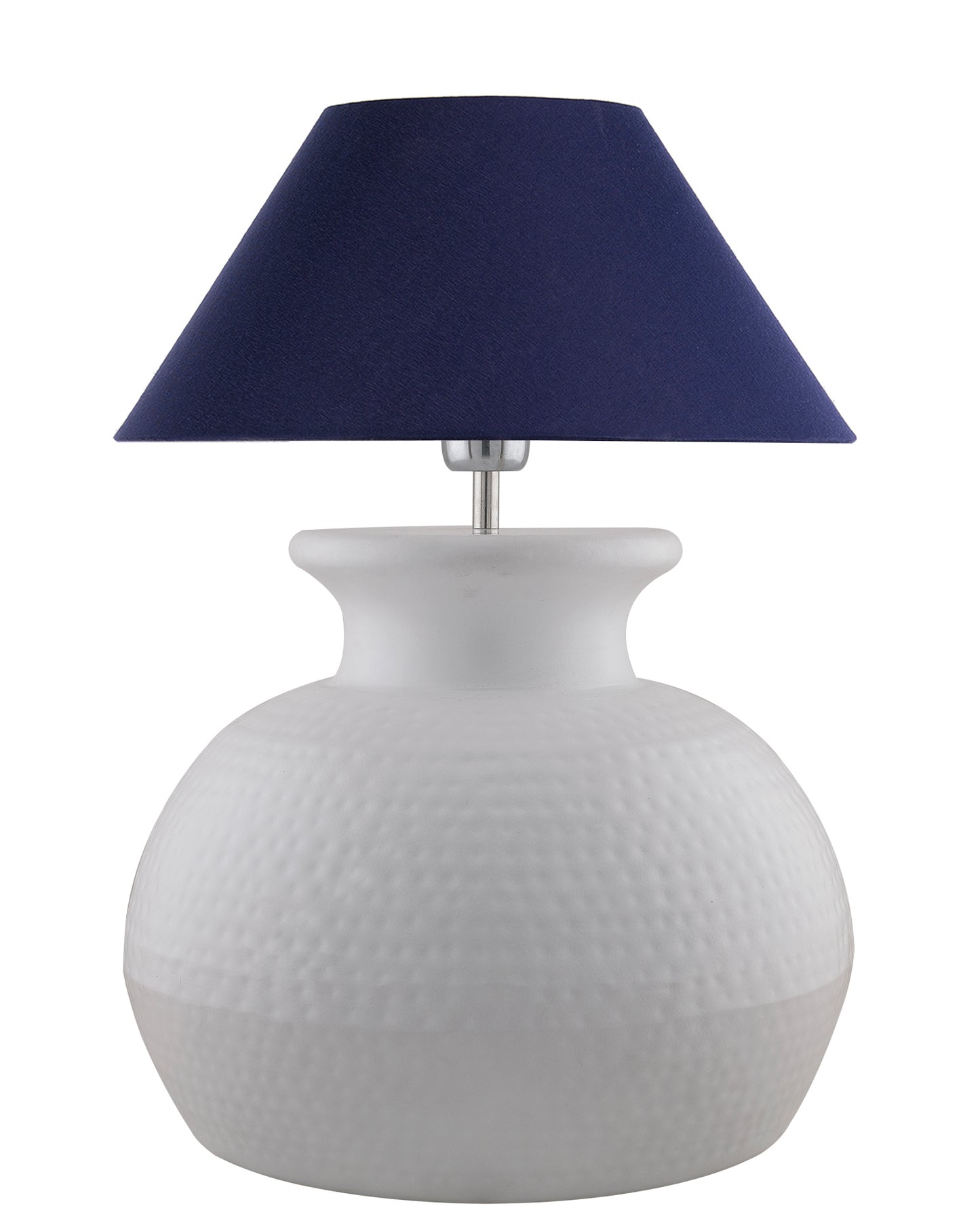 Matt Black Hammered Pitcher Table Lamp with Cone Shade