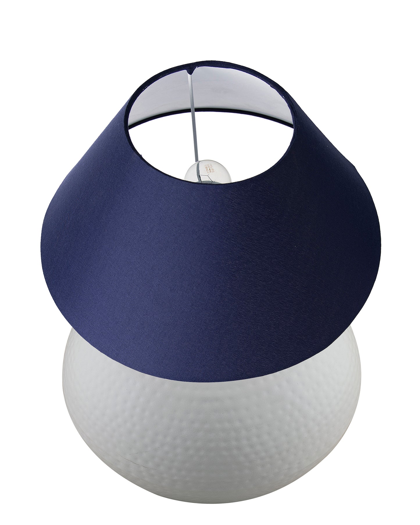 Matt Black Hammered Pitcher Table Lamp with Cone Shade
