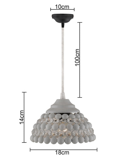 White Crystal Hanging Semi-Globe Light, Ceiling Light, Nordic E27 Pendant