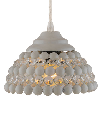 White Crystal Hanging Semi-Globe Light, Ceiling Light, Nordic E27 Pendant