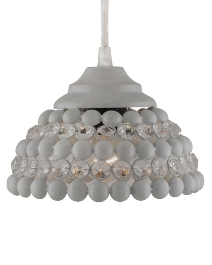 White Crystal Hanging Semi-Globe Light, Ceiling Light, Nordic E27 Pendant