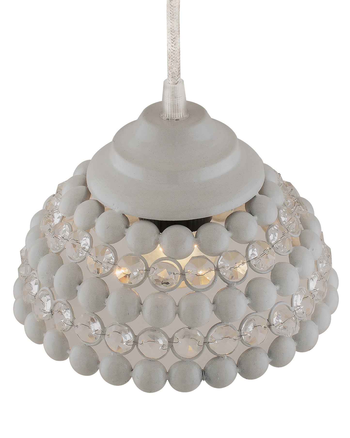White Crystal Hanging Semi-Globe Light, Ceiling Light, Nordic E27 Pendant