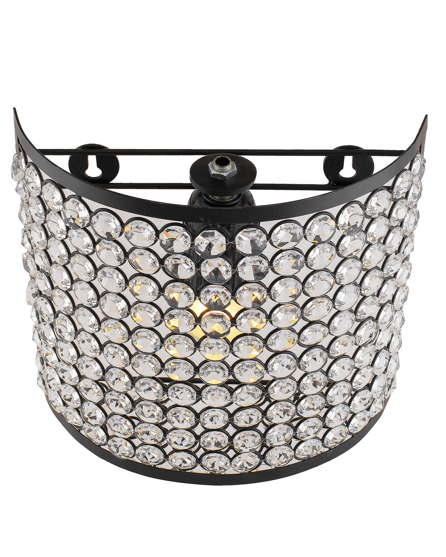 Crystal French Wall Sconce Lamp, Decorative Door Light, Matt Black and Crystal