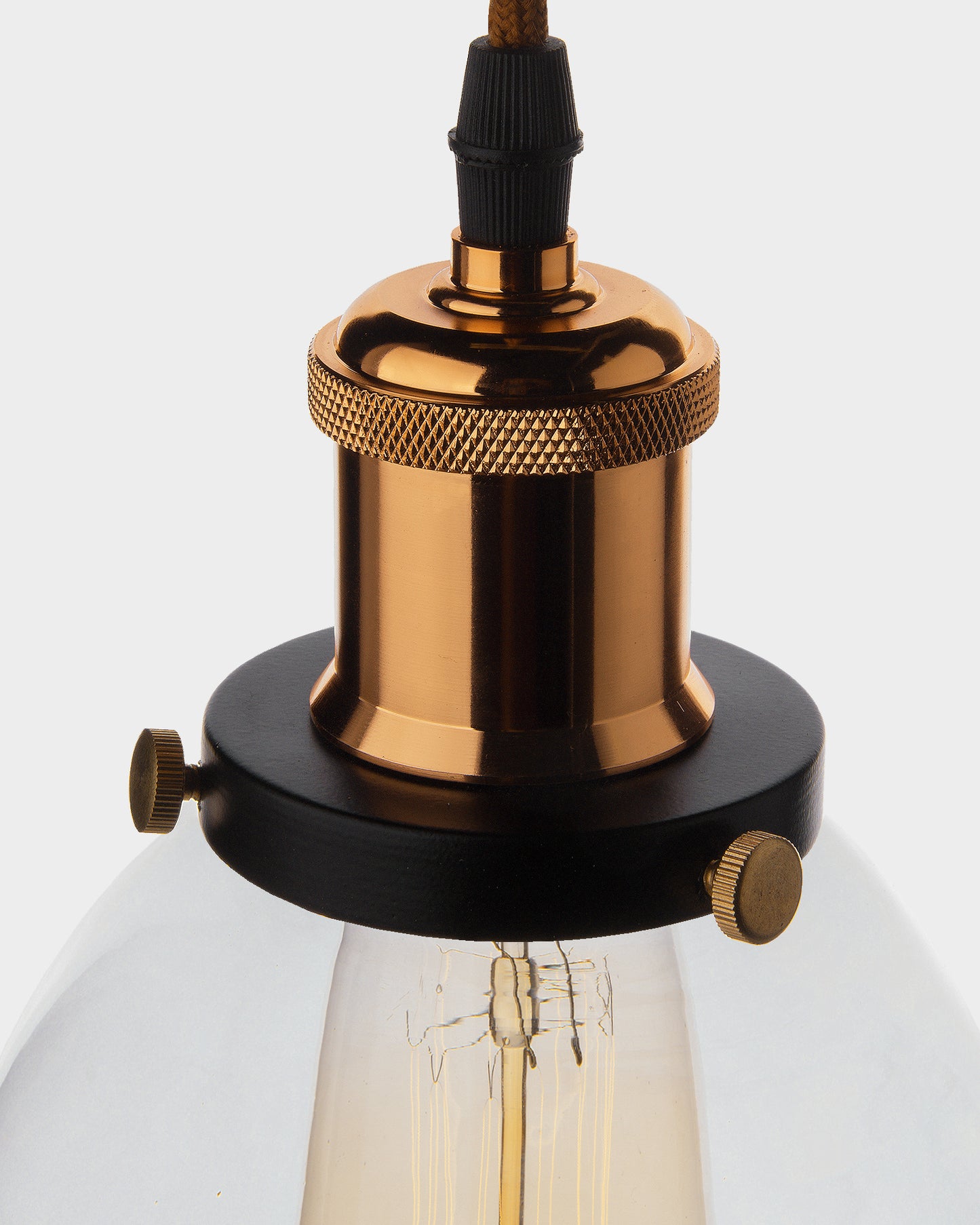 3-Lights Round Cluster Chandelier Modern Bell Glass Shade Hanging Light, Antique Socket, E27 Holder, Decorative, Copper, URBAN Retro, Nordic Style