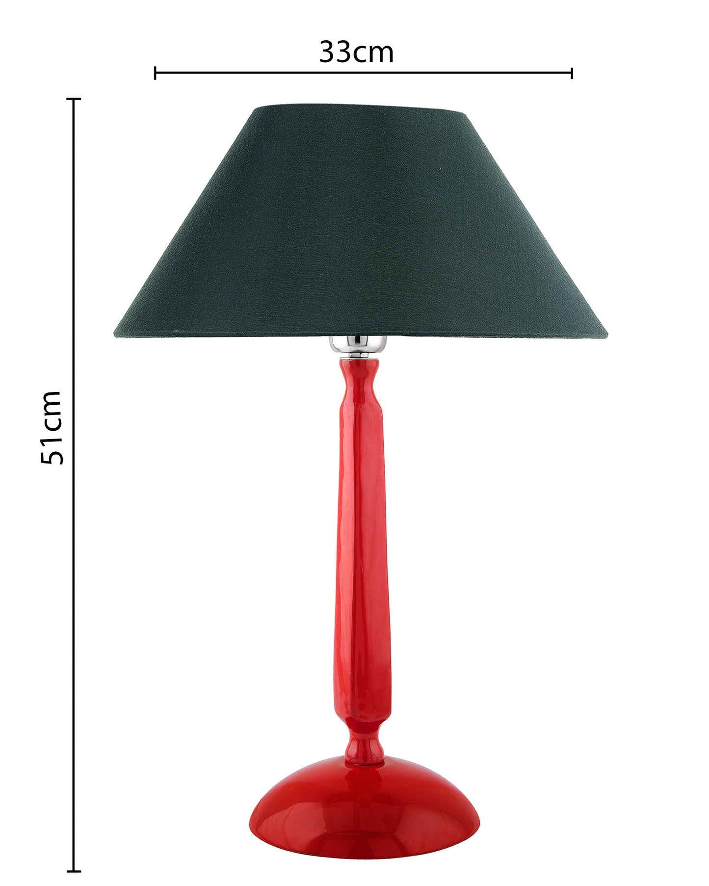 Glossy Red Cubist Aluminium Table Lamp With Cone Shade, Bedside, Living Room Study Lamp, Bulb Included