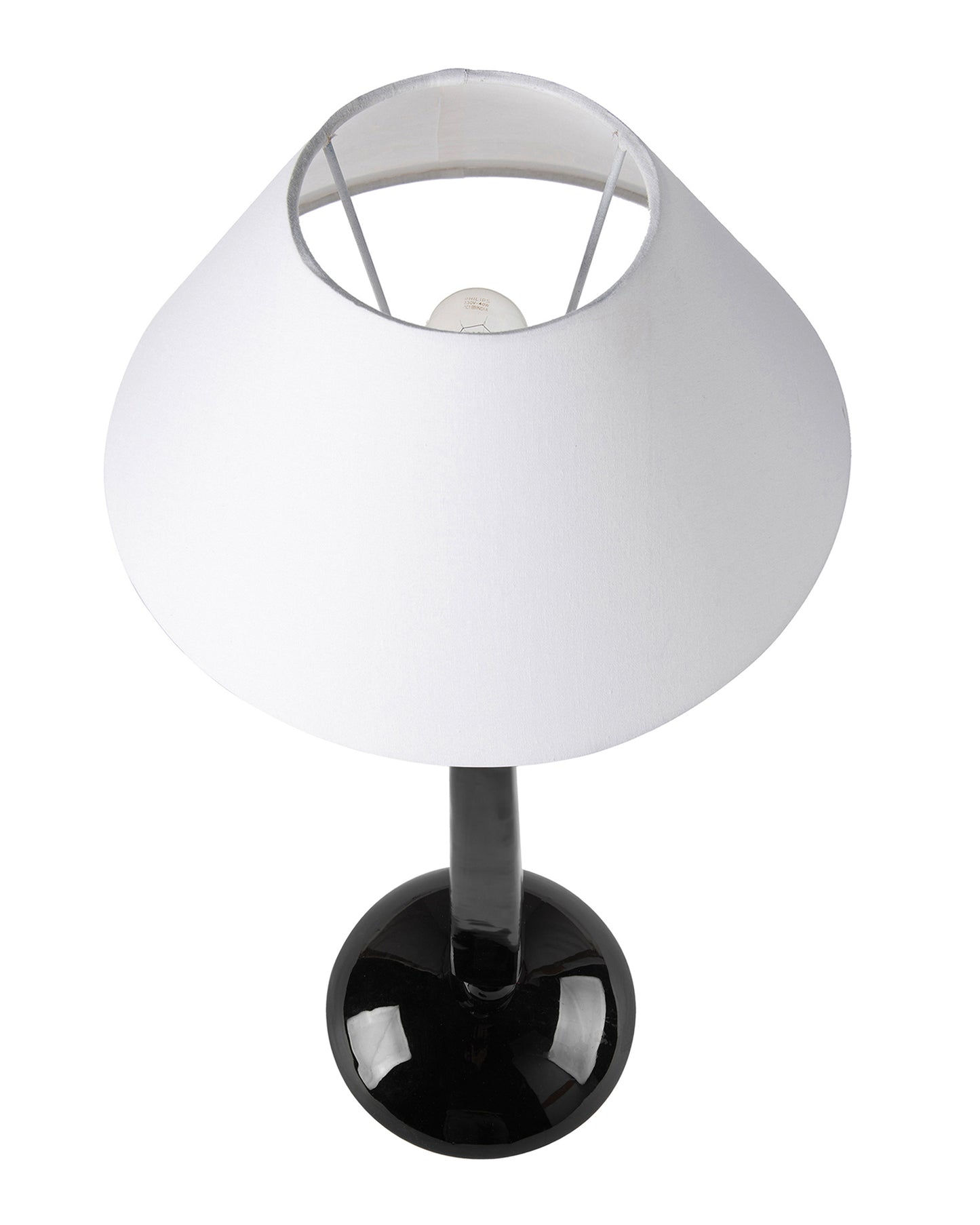 Glossy Black Cubist Aluminium Table Lamp With Cone Shade, Bedside, Living Room Study Lamp, Bulb Included