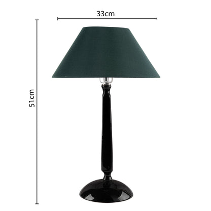 Glossy Black Cubist Aluminium Table Lamp With Cone Shade, Bedside, Living Room Study Lamp, Bulb Included