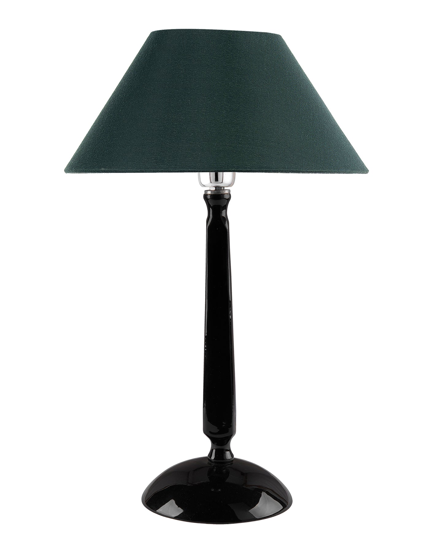Glossy Black Cubist Aluminium Table Lamp With Cone Shade, Bedside, Living Room Study Lamp, Bulb Included
