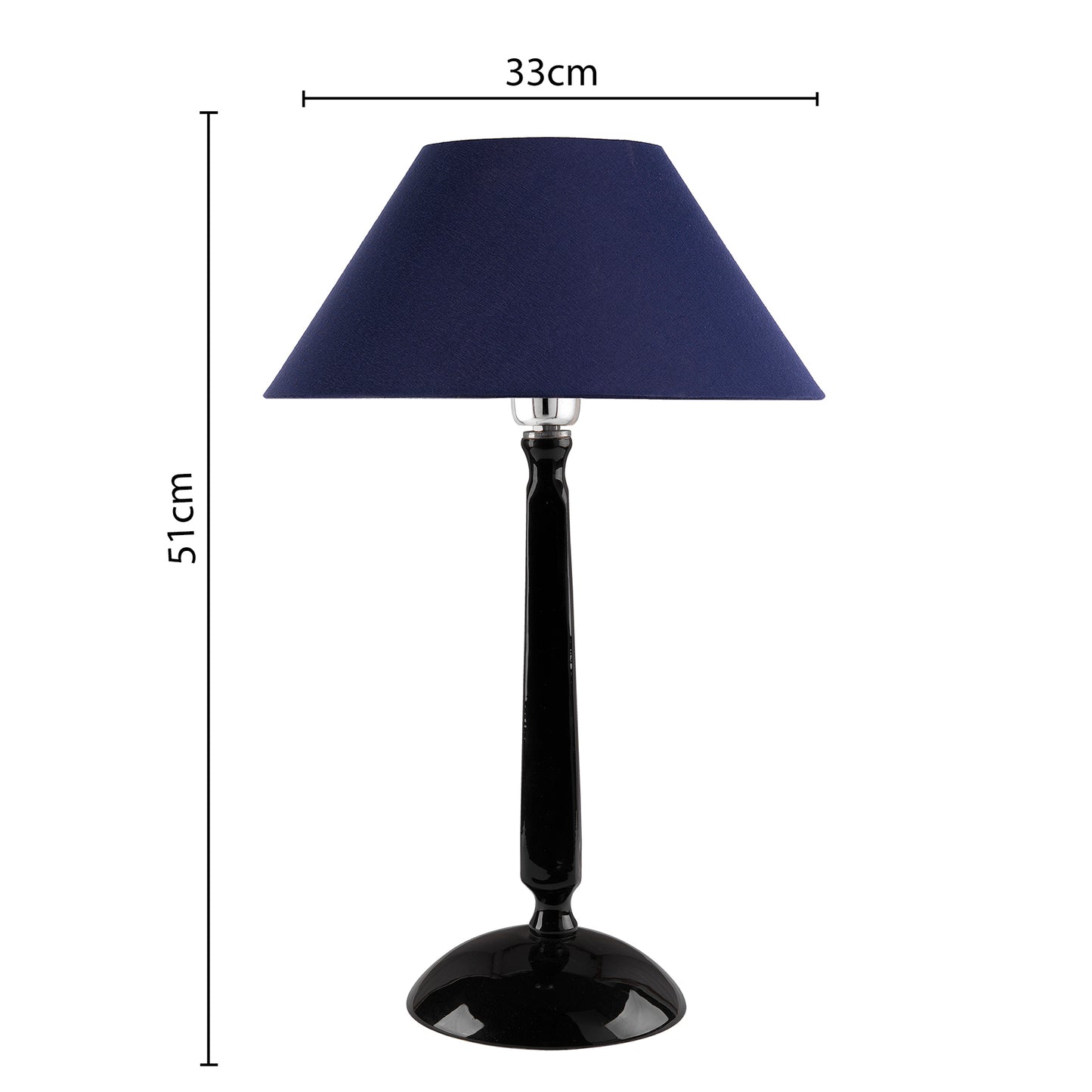 Glossy Black Cubist Aluminium Table Lamp With Cone Shade, Bedside, Living Room Study Lamp, Bulb Included
