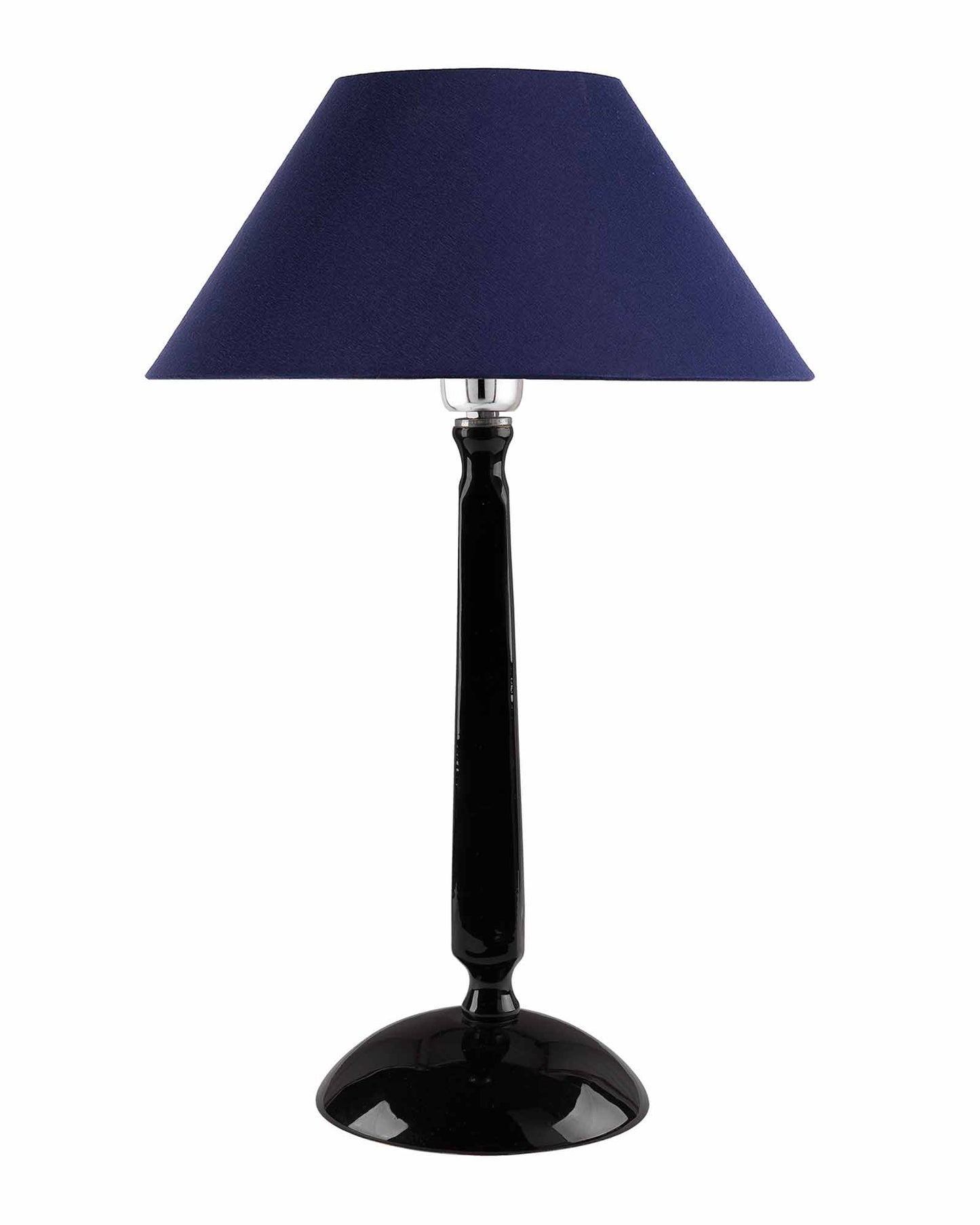 Glossy Black Cubist Aluminium Table Lamp With Cone Shade, Bedside, Living Room Study Lamp, Bulb Included