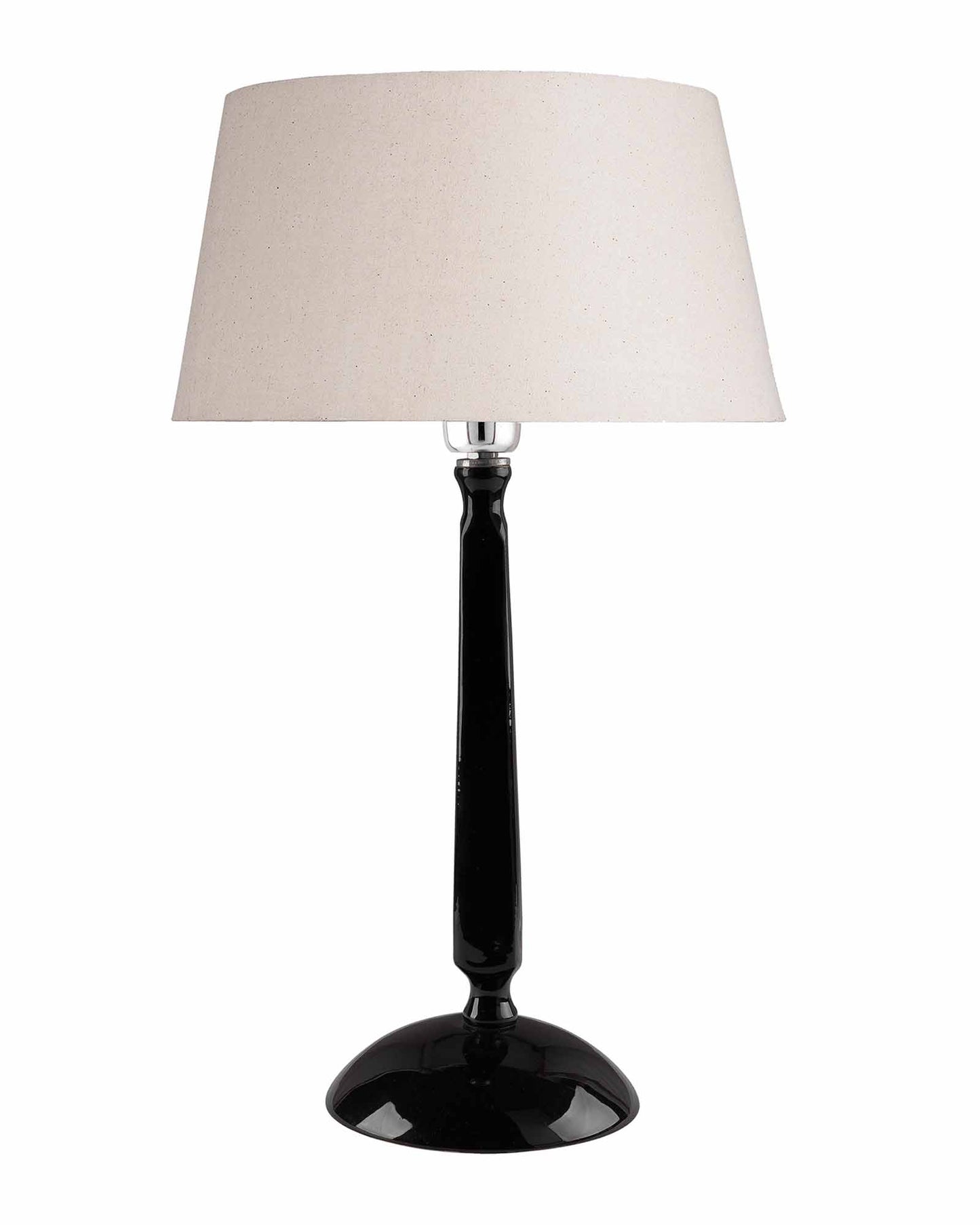 Glossy Black Cubist Aluminium Table Lamp With Cone Shade, Bedside, Living Room Study Lamp, Bulb Included