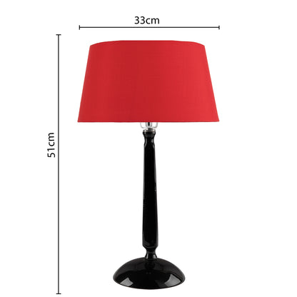 Glossy Black Cubist Aluminium Table Lamp With Cone Shade, Bedside, Living Room Study Lamp, Bulb Included