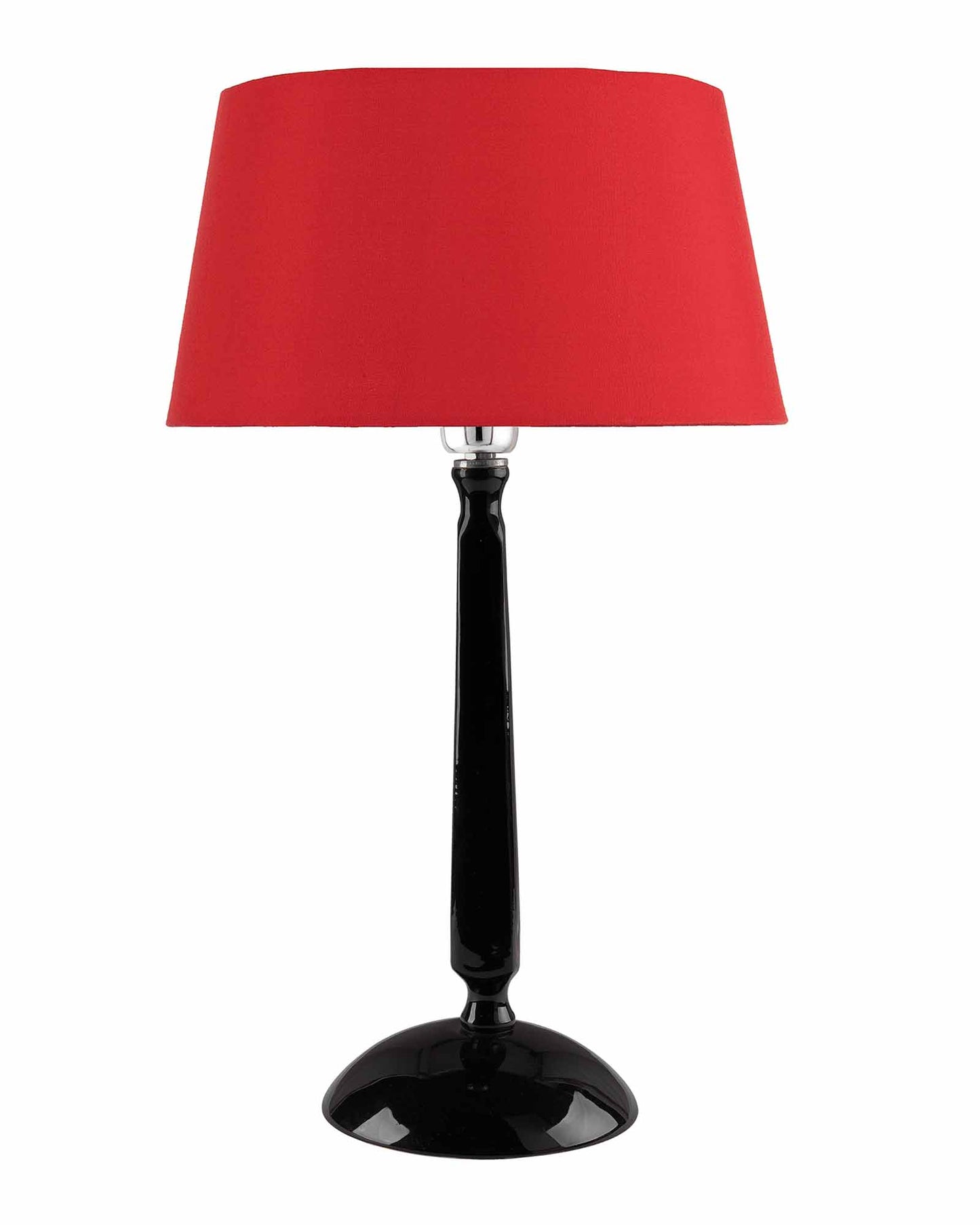 Glossy Black Cubist Aluminium Table Lamp With Cone Shade, Bedside, Living Room Study Lamp, Bulb Included