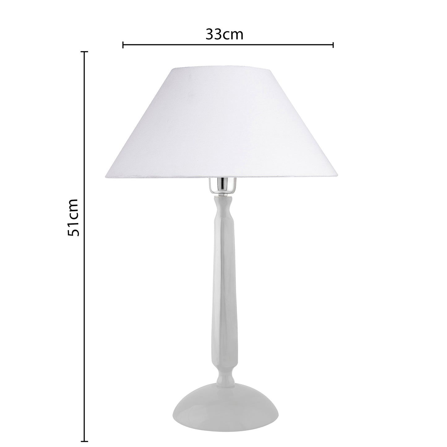Glossy White Cubist Aluminium Table Lamp WithCone Shade, Bedside, Living Room Study Lamp, Bulb Included