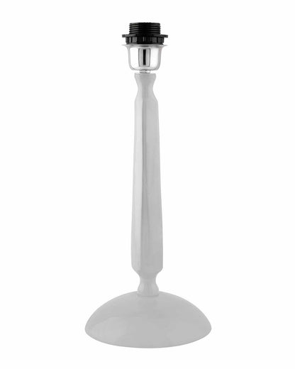 Glossy White Cubist Aluminium Table Lamp WithCone Shade, Bedside, Living Room Study Lamp, Bulb Included