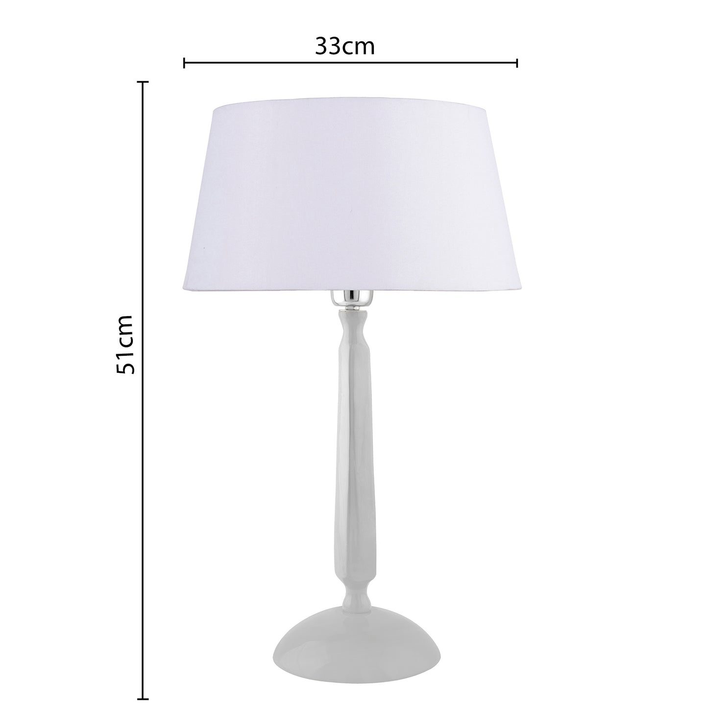Glossy White Cubist Aluminium Table Lamp WithCone Shade, Bedside, Living Room Study Lamp, Bulb Included