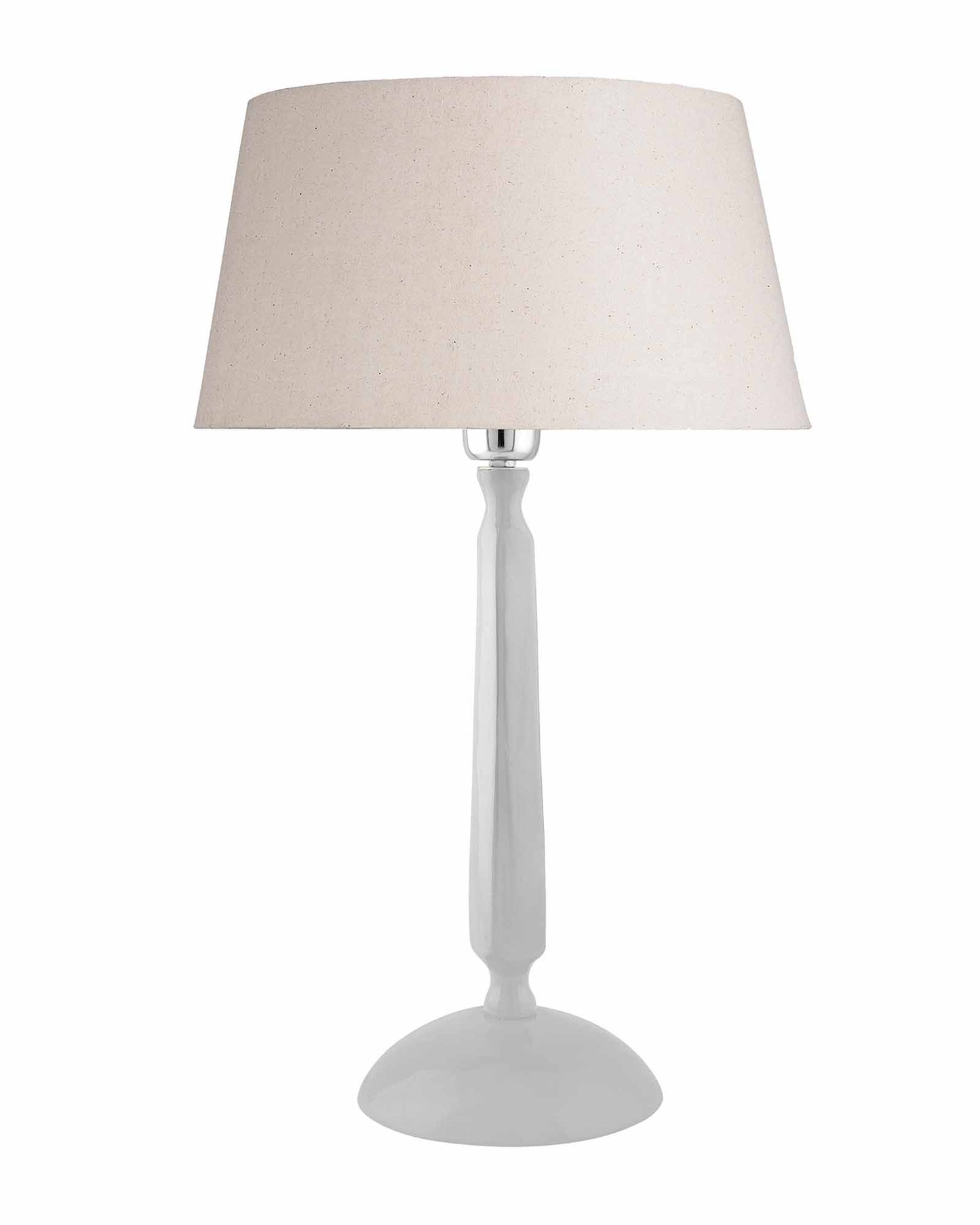 Glossy White Cubist Aluminium Table Lamp WithCone Shade, Bedside, Living Room Study Lamp, Bulb Included